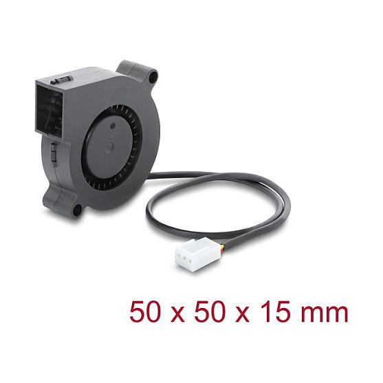 Radiallüfter / Lüftergebläse 12 V DC 50 x 50 x 15 mm mit 3-Pin Lüfteranschluss, schwarz