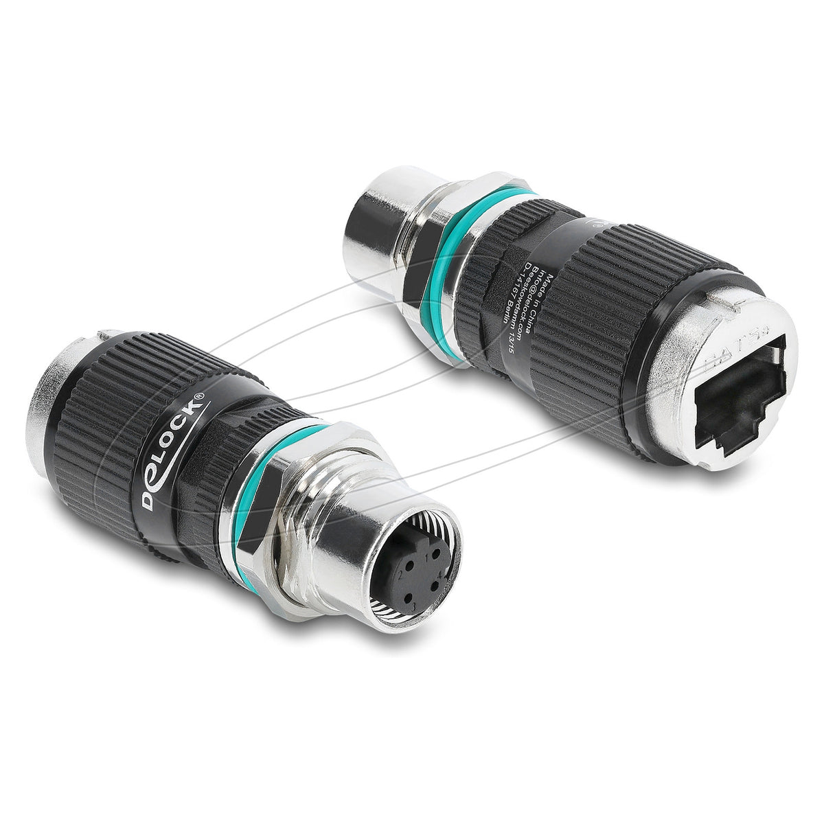 M12 Adapter D-kodiert 4 Pin Buchse zu RJ45 Buchse zum Einbau rund gerade