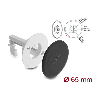 Silikon Kabeldurchführung rund Ø 65 mm zur Wandmontage / Tischmontage weiß / schwarz