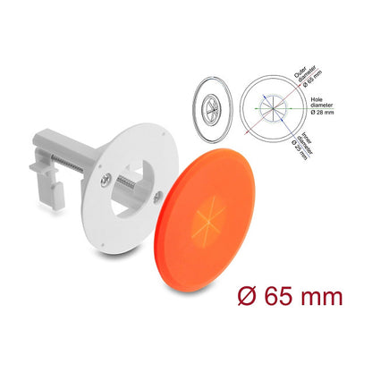Silikon Kabeldurchführung rund Ø 65 mm zur Wandmontage / Tischmontage weiß / orange