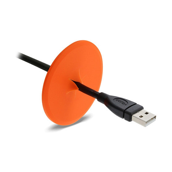 Silikon Kabeldurchführung rund Ø 65 mm zur Wandmontage / Tischmontage weiß / orange
