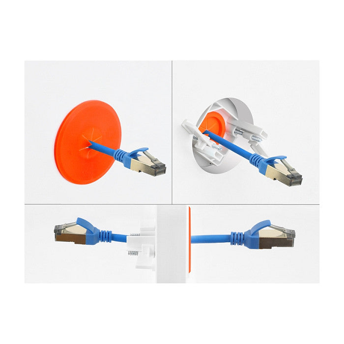 Silikon Kabeldurchführung rund Ø 65 mm zur Wandmontage / Tischmontage weiß / orange