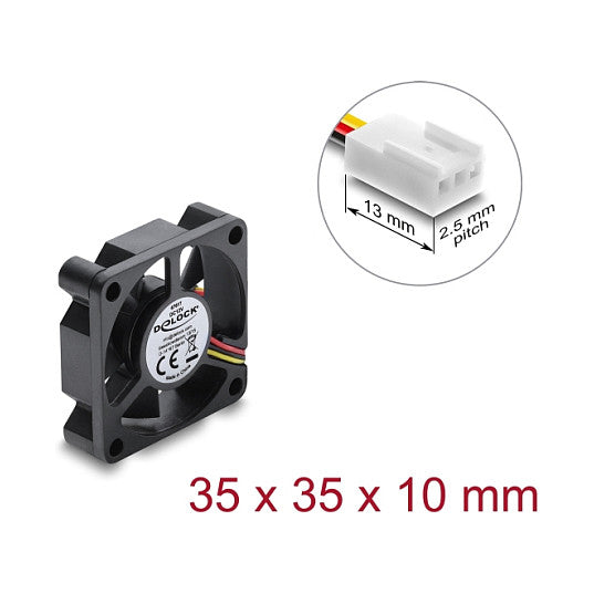 Axiallüfter 12 V DC, 35 x 35 x 10 mm schwarz