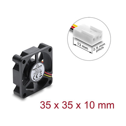Axiallüfter 12 V DC, 35 x 35 x 10 mm schwarz