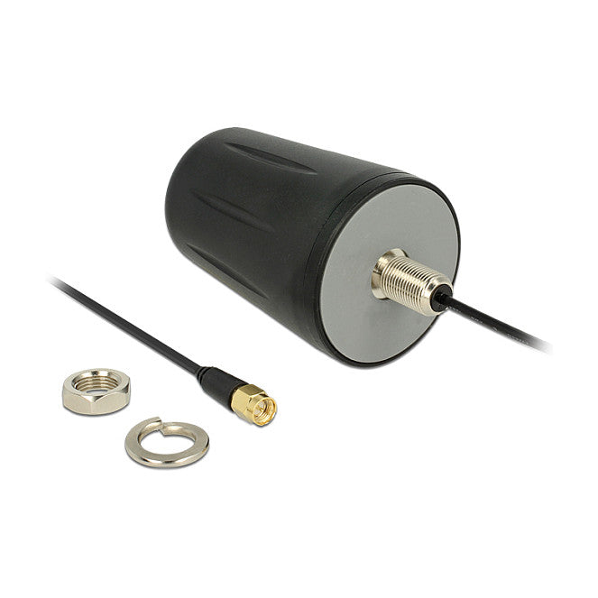 LoRa Antenne 868 MHz SMA Stecker 0 dBi starr omnidirektional mit Anschlusskabel RG-174 3 m Dachmontage outdoor schwarz