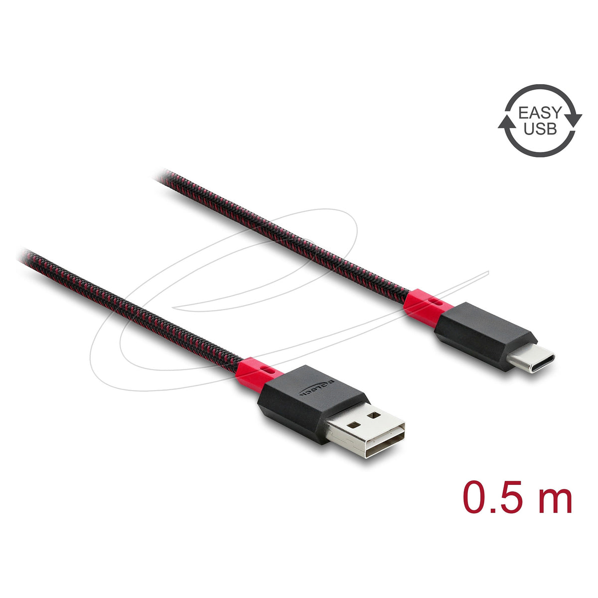 EASY-USB 2.0 Kabel Typ-A Stecker zu USB Type-C™ Stecker 0,5 m schwarz