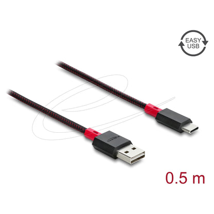 EASY-USB 2.0 Kabel Typ-A Stecker zu USB Type-C™ Stecker 0,5 m schwarz