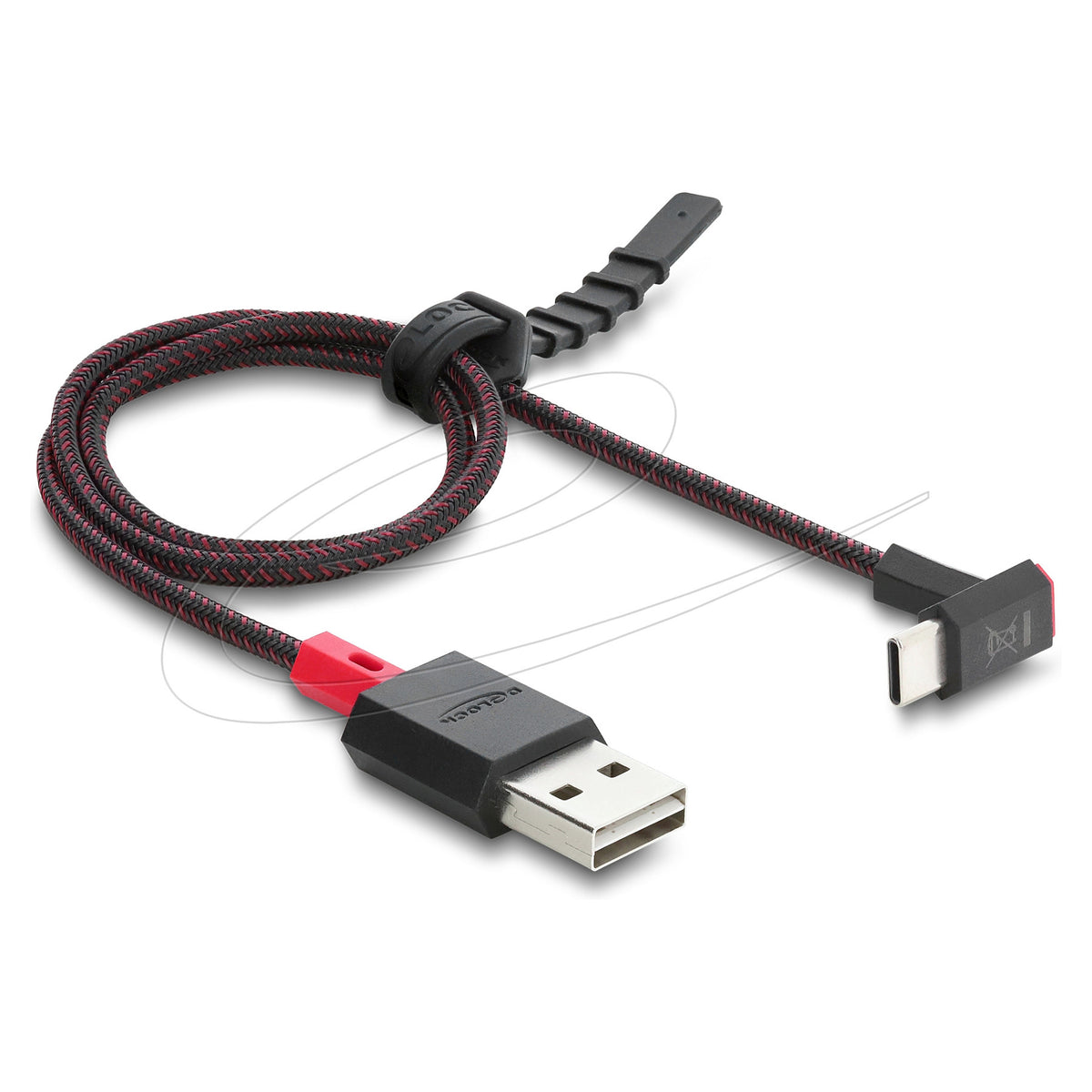 EASY-USB 2.0 Kabel Typ-A Stecker zu USB Type-C™ Stecker gewinkelt oben / unten 0,5 m schwarz