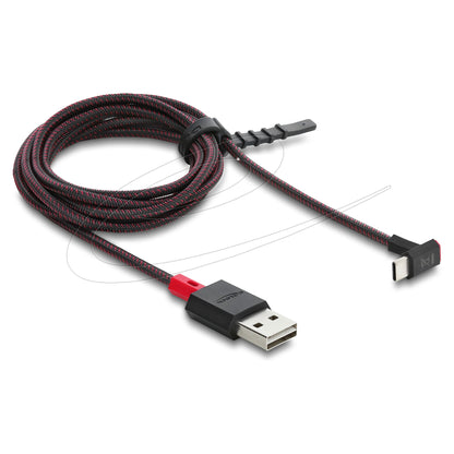 EASY-USB 2.0 Kabel Typ-A Stecker zu USB Type-C™ Stecker gewinkelt oben / unten 2 m schwarz