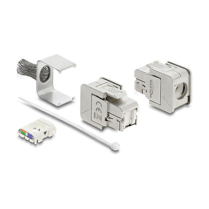 Keystone Modul RJ45 Buchse zu LSA Cat.6A geschirmt mit Abschirmgeflecht werkzeugfrei