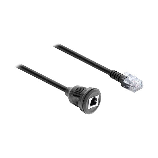Kabel RJ12 Stecker zu RJ12 Buchse zum Einbau 50 cm schwarz