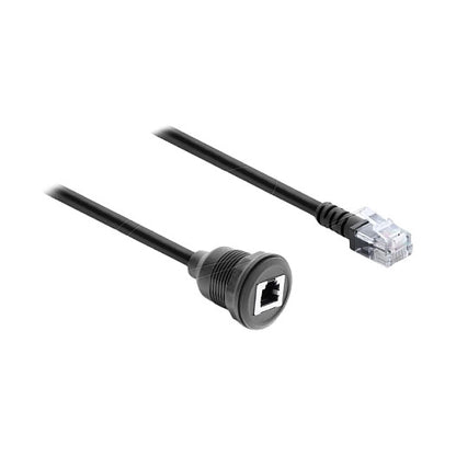Kabel RJ12 Stecker zu RJ12 Buchse zum Einbau 50 cm schwarz