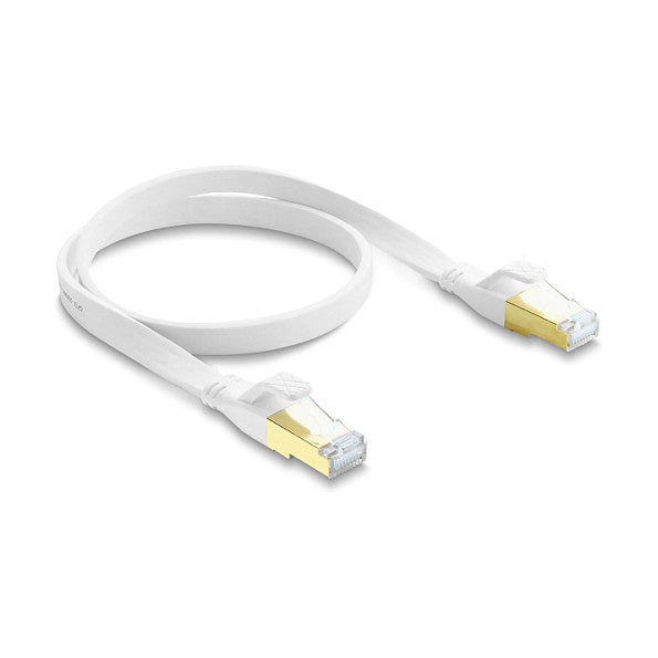 RJ45 Flachband Patchkabel Cat.8.1 U/FTP bis 40 Gbps 0,5 m weiß