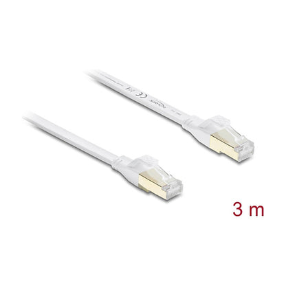 RJ45 Flachband Patchkabel Cat.8.1 U/FTP bis 40 Gbps 3 m weiß