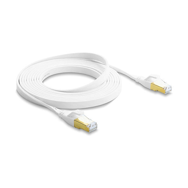 RJ45 Flachband Patchkabel Cat.8.1 U/FTP bis 40 Gbps 3 m weiß
