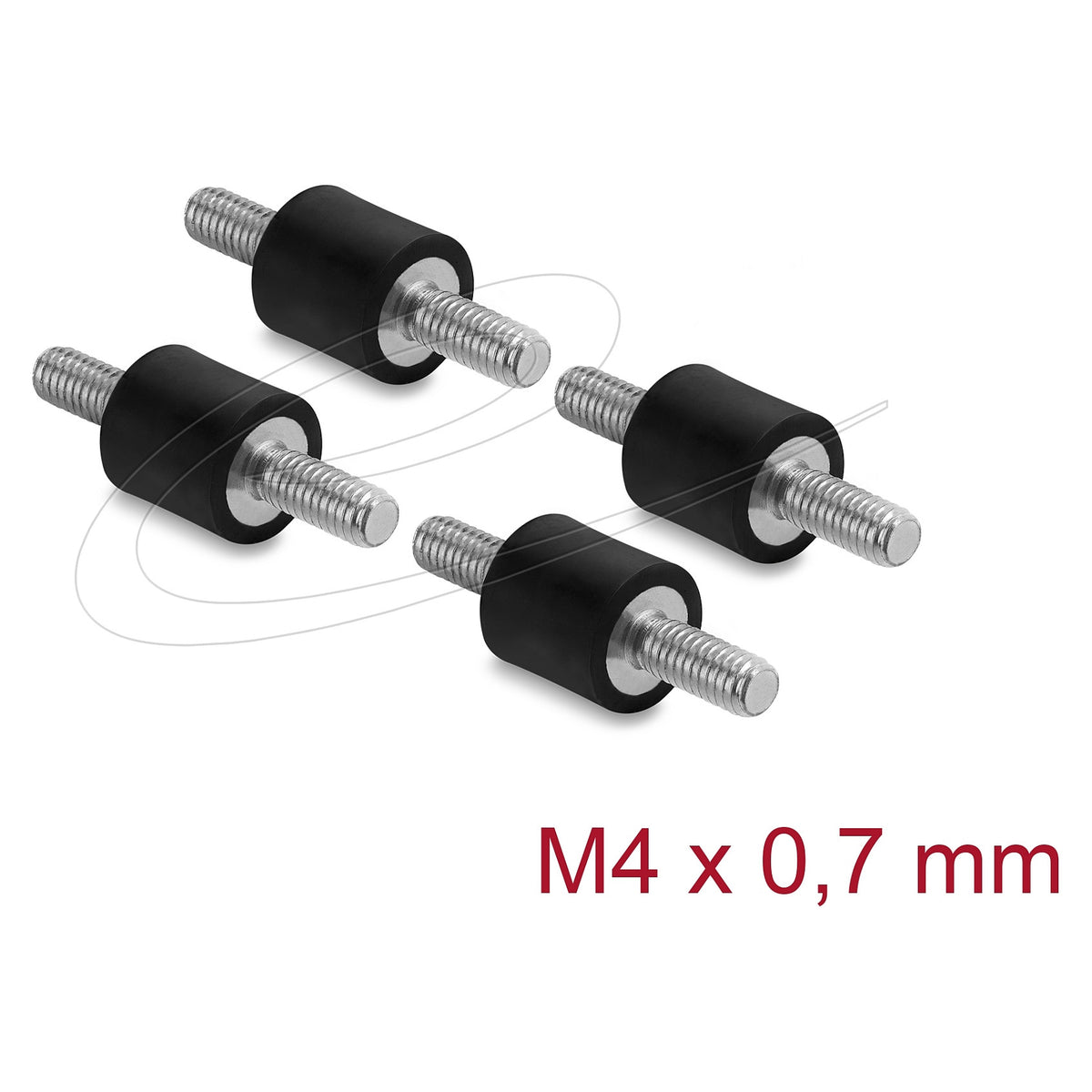 Vibrationsdämpfer M4 x 0,7 mm D 10 x H 10 mm mit 2 x Außengewinde 4 Stück schwarz
