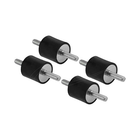Vibrationsdämpfer M4 x 0,7 mm D 15 x H 15 mm mit 2 x Außengewinde 4 Stück schwarz