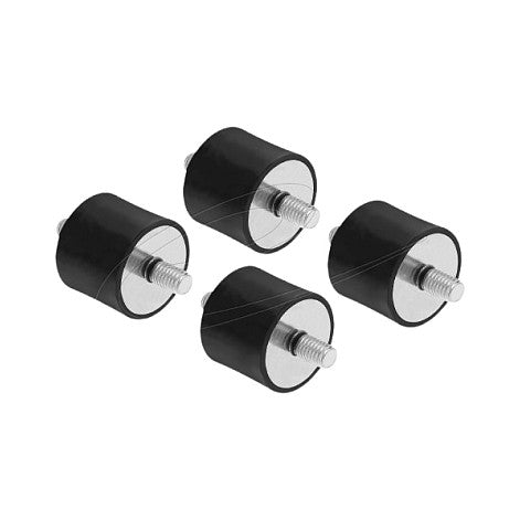 Vibrationsdämpfer M6 x 1 mm D 25 x H 20 mm mit 2 x Außengewinde 4 Stück schwarz