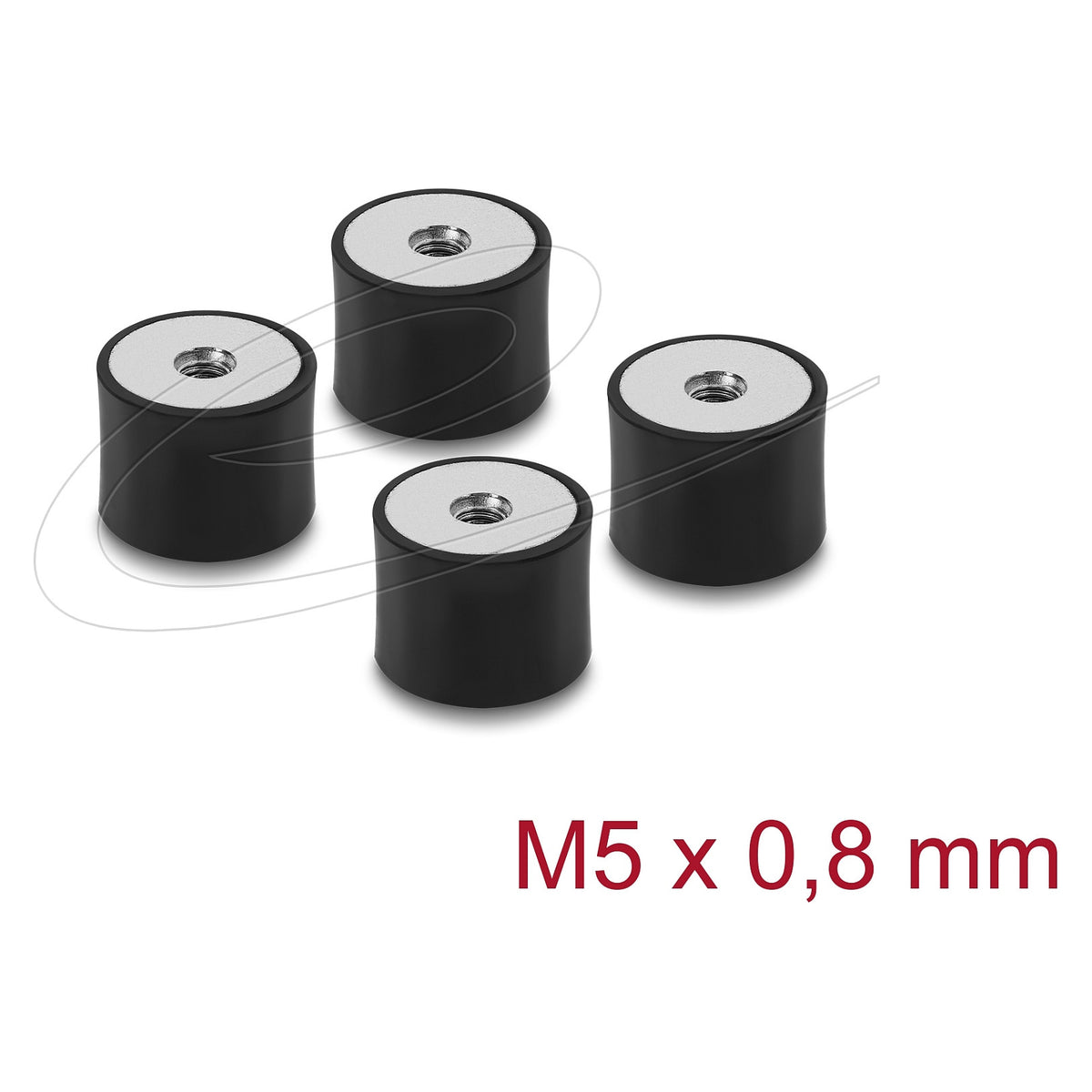 Vibrationsdämpfer M5 x 0,8 mm D 20 x H 15 mm mit 2 x Innengewinde 4 Stück schwarz