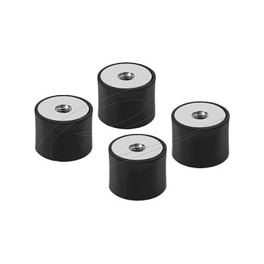 Vibrationsdämpfer M8 x 1,25 mm D 30 x H 20 mm mit 2 x Innengewinde 4 Stück schwarz