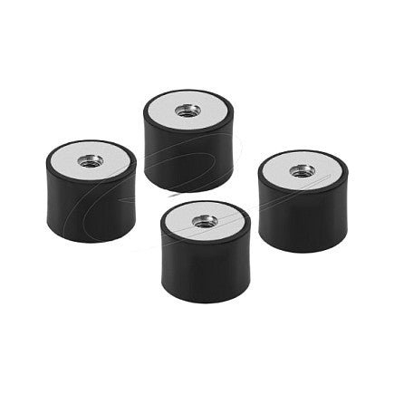 Vibrationsdämpfer M8 x 1,25 mm D 40 x H 30 mm mit 2 x Innengewinde 4 Stück schwarz