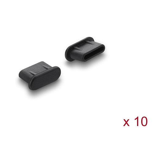 Staubschutz für USB Type-C™ Buchse 10 Stück Silikon schwarz