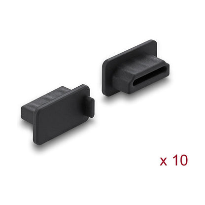 Staubschutz für HDMI-A Buchse 10 Stück Silikon schwarz