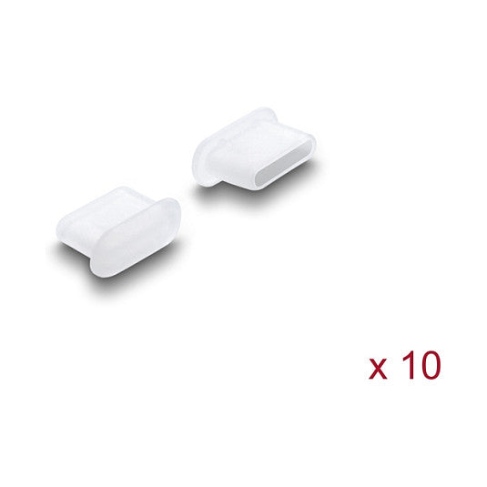 Staubschutz für USB Type-C™ Buchse 10 Stück Silikon transparent