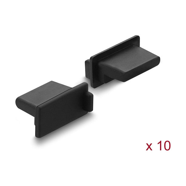 Staubschutz für USB Typ-A Buchse 10 Stück Silikon schwarz