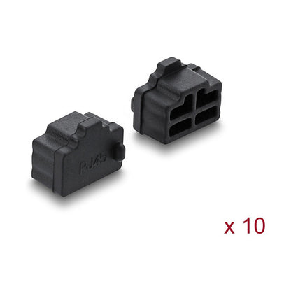Staubschutz für RJ45 Buchse 10 Stück Silikon schwarz