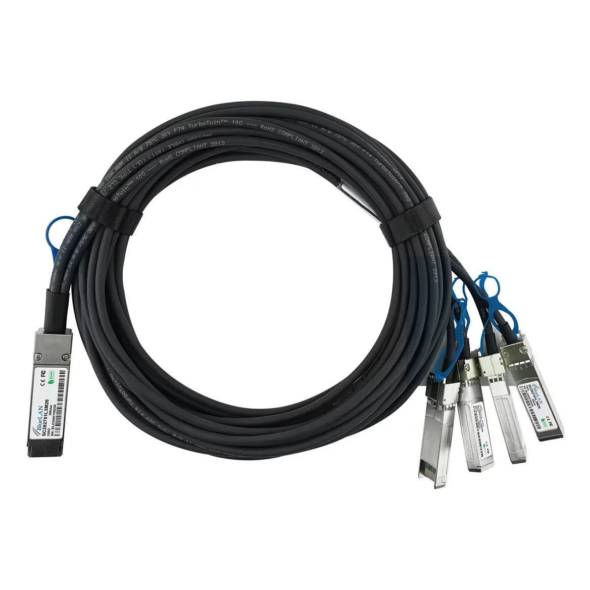 BlueOptics 100Gb 1m QSFP28 100GBASE-CR4 DAC (Breakout auf 4x25G)(XXV4DACBL1M-BL)