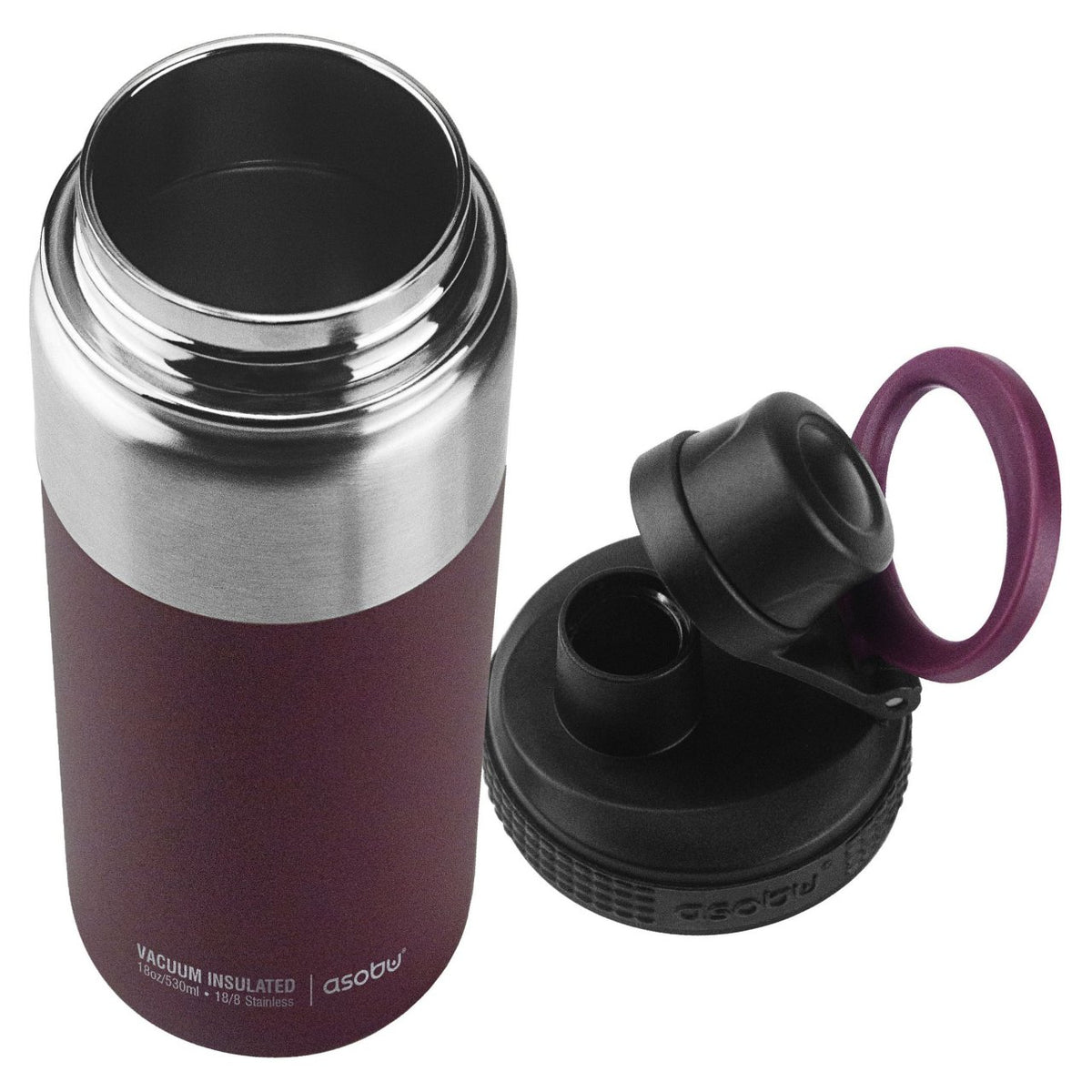 - Alpine Flask - isolierte Edelstahl Outdoorflasche 530ml Burgunderrot