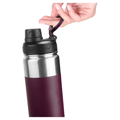 - Alpine Flask - isolierte Edelstahl Outdoorflasche 530ml Burgunderrot