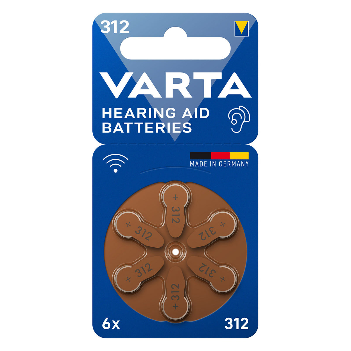 Hrgertebatterie Hearing Aid Zinc Air 312, PR41 (6 Stck, Gre 312)