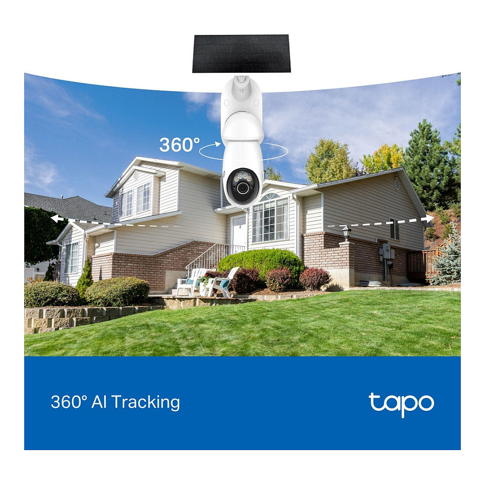 Pan/Tilt Security Camera Kit SPEC:4K 8MP (38402160), 2.4 GHz/5 GHz, 10000mAh rechargeable lithium-ion battery, Solar panel (5.2V, 2.5W)