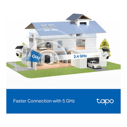 Pan/Tilt Security Camera Kit SPEC:4K 8MP (38402160), 2.4 GHz/5 GHz, 10000mAh rechargeable lithium-ion battery, Solar panel (5.2V, 2.5W)