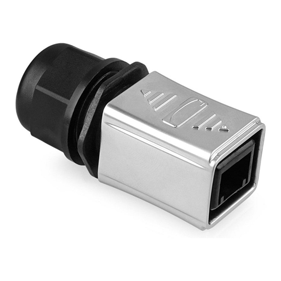 Industrie-Steckverbinder S6 - Unbestückter Stecker, Aussparung für RJ45 Stecker, Metall, Good Connections®