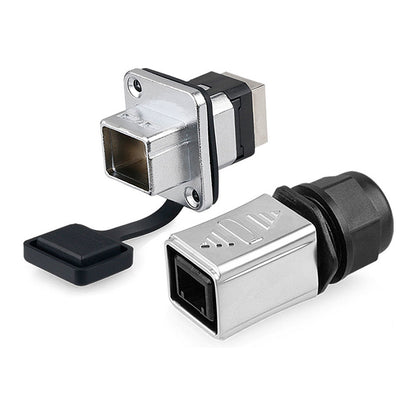 Industrie-Steckverbinder S6 - Unbestückter Stecker, Aussparung für RJ45 Stecker, Metall, Good Connections®