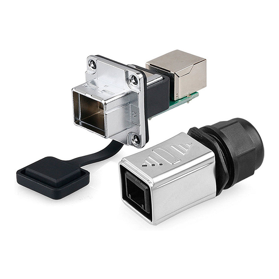 Industrie-Steckverbinder S6 - Unbestückter Stecker, Aussparung für RJ45 Stecker, Metall, Good Connections®