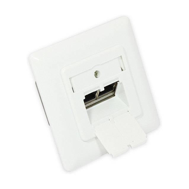 Netzwerkdose Cat. 6A, 2xRJ45, geschirmt, UP, DESIGNFÄHIG, vertikale Kabelzuführung, signalweiß RAL9003, Good Connections®