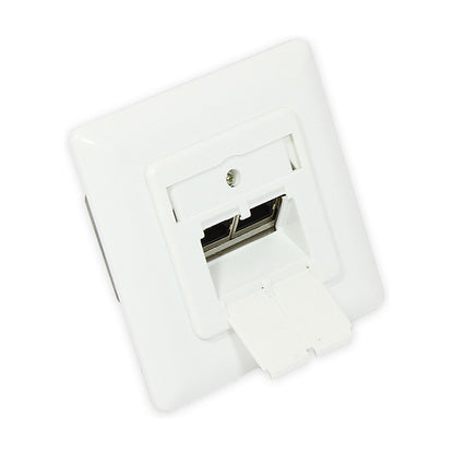 Netzwerkdose Cat. 6A, 2xRJ45, geschirmt, UP, DESIGNFÄHIG, vertikale Kabelzuführung, signalweiß RAL9003, Good Connections®