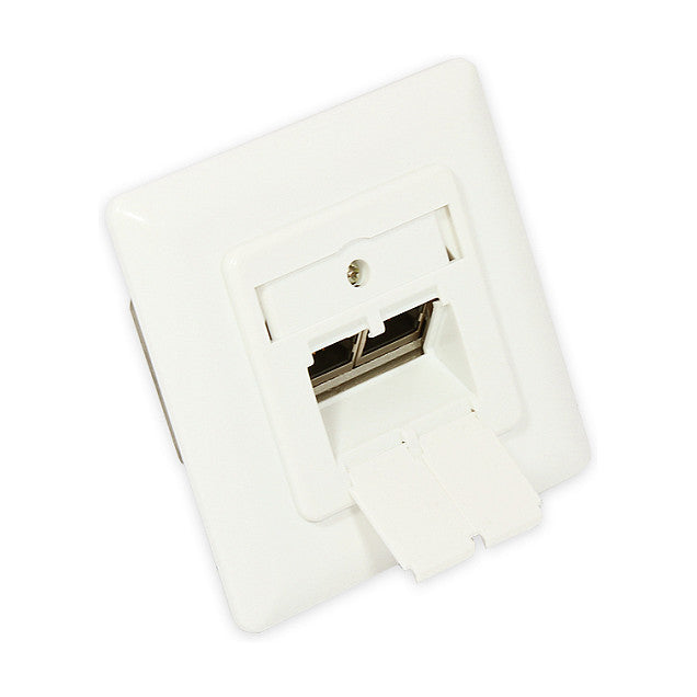Netzwerkdose Cat. 6, 2xRJ45, geschirmt, UP, DESIGNFÄHIG, vertikale Kabelzuführung, perlweiß RAL1013, Good Connections®