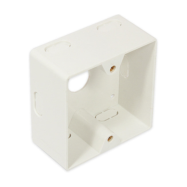 Netzwerkdose Cat. 6, 2xRJ45, geschirmt, universal inkl. Aufputzgehäuse, DESIGNFÄHIG, vertikale Kabelzuführung, perlweiß RAL1013, Good Connections®