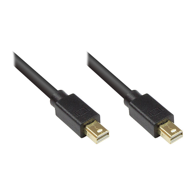 Anschlusskabel Mini DisplayPort 1.2, Stecker beidseitig, vergoldet, schwarz, 1m, Good Connections®