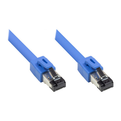 RNS® Patchkabel Cat. 8.1, S/FTP, PiMF, halogenfrei (LSZH), 2000MHz, 40Gbit/s, blau, 1,5m, Good Connections®