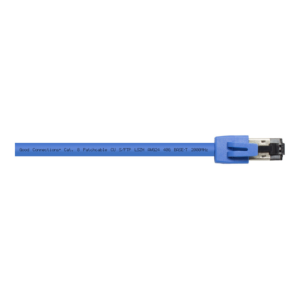 RNS® Patchkabel Cat. 8.1, S/FTP, PiMF, halogenfrei (LSZH), 2000MHz, 40Gbit/s, blau, 1,5m, Good Connections®