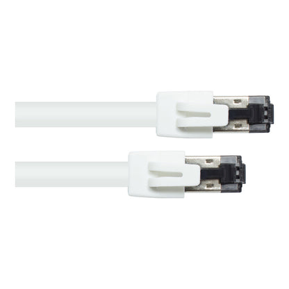 RNS® Patchkabel Cat. 8.1, S/FTP, PiMF, halogenfrei (LSZH), 2000MHz, 40Gbit/s, weiß, 0,5m, Good Connections®