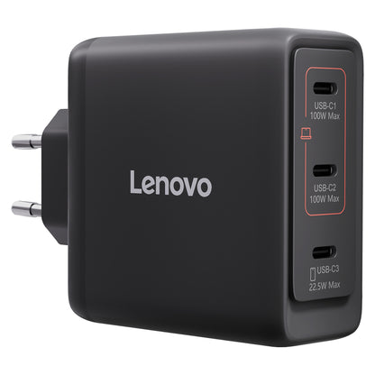 N Lenovo Multi-Port USB-C 100W GaN-Ladegerät/ Netzteil Schwarz inkl. USB-C Kabel (1,8m)