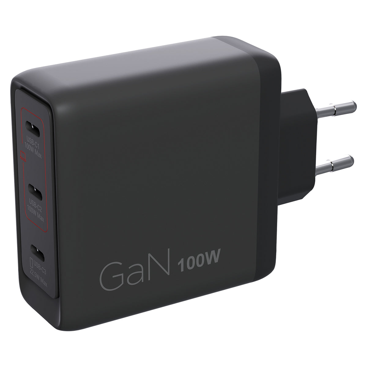 N Lenovo Multi-Port USB-C 100W GaN-Ladegerät/ Netzteil Schwarz inkl. USB-C Kabel (1,8m)