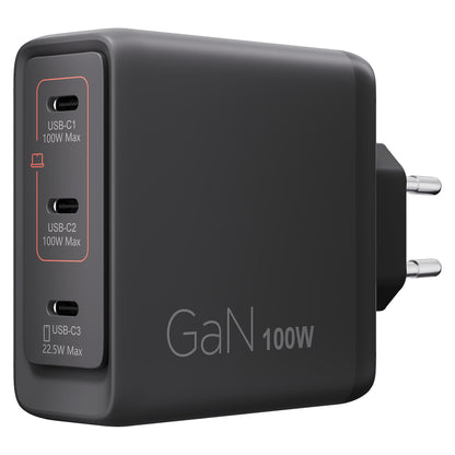 N Lenovo Multi-Port USB-C 100W GaN-Ladegerät/ Netzteil Schwarz inkl. USB-C Kabel (1,8m)